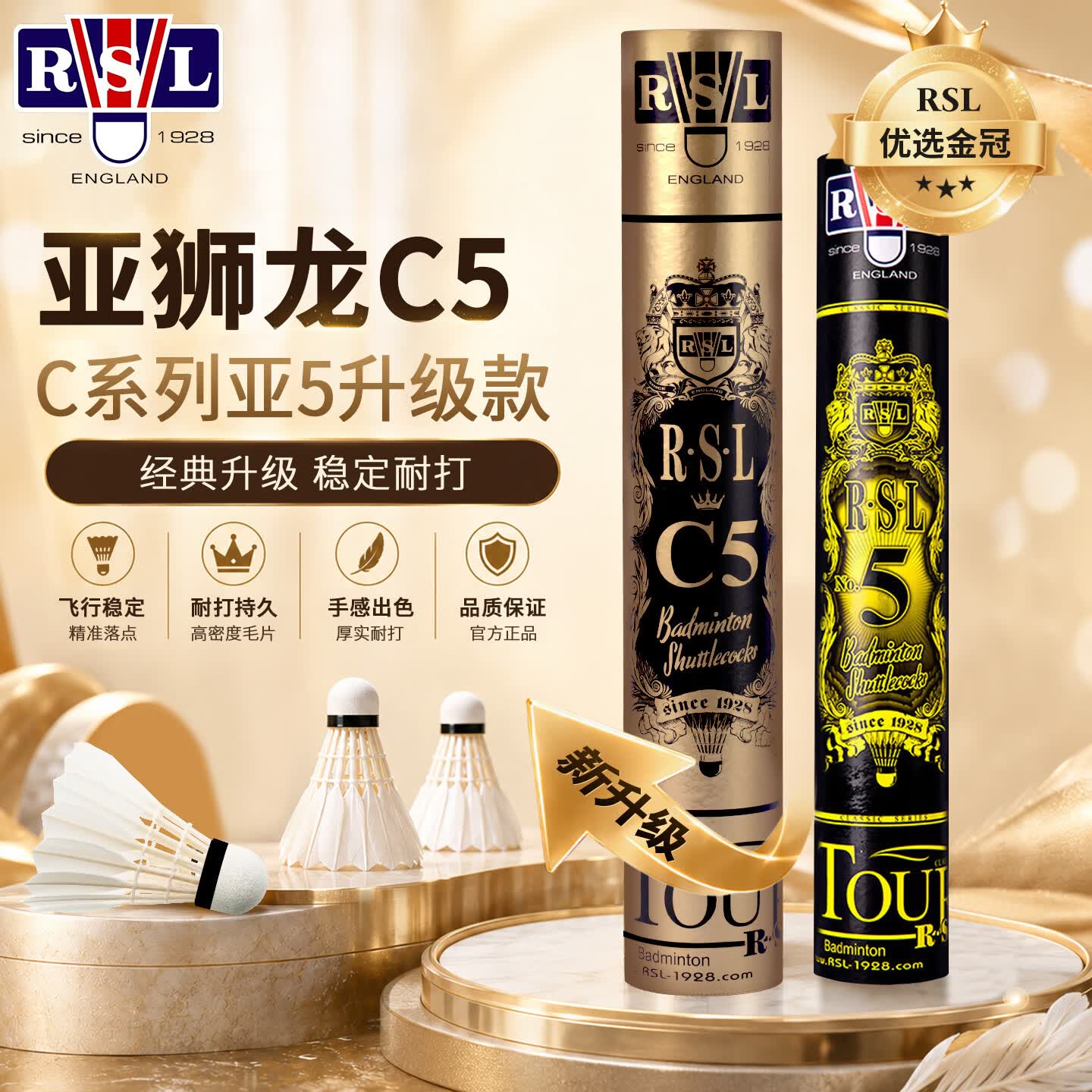 亚狮龙（RSL）羽毛球日常训练稳定耐打RSL5号77速