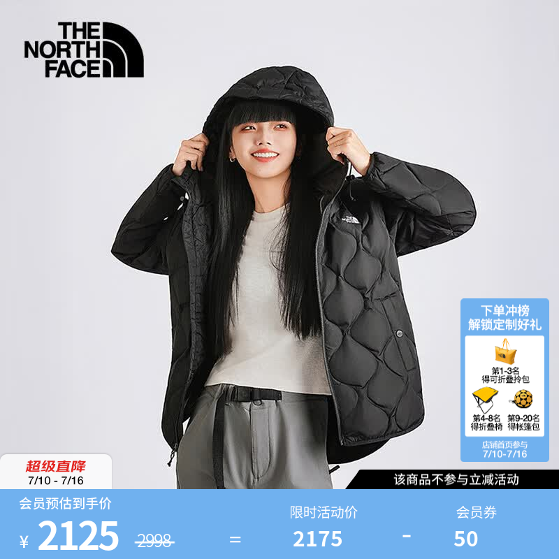 北面（The North Face）【秋冬通勤穿搭】羽绒服女550蓬鹅绒防泼溅户外保暖|8GKK JK3/宇宙黑 M /160