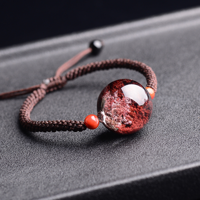 红幽灵手链 绿幽灵大颗粒聚宝盆手串男女款水晶礼物 22mm 图片色