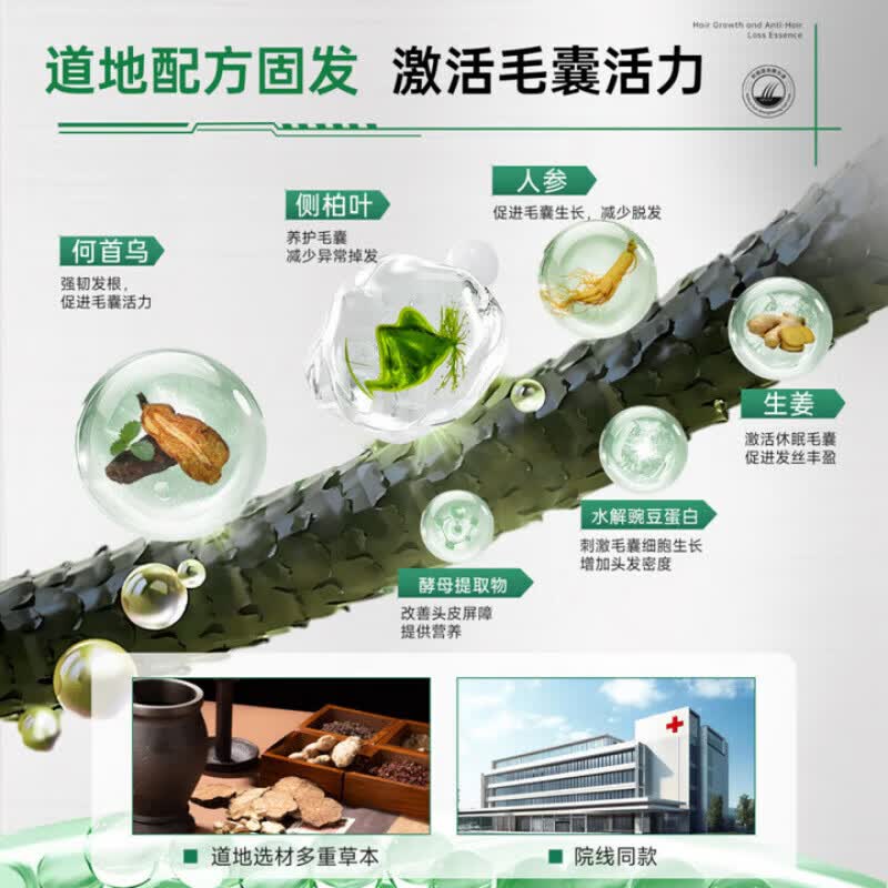 顶冠防脱固发精华液套盒草本健发密发强韧发根防断发滋养头皮营养液 1盒【改善装】轻度脱发问题 【全新配方 新品上市】