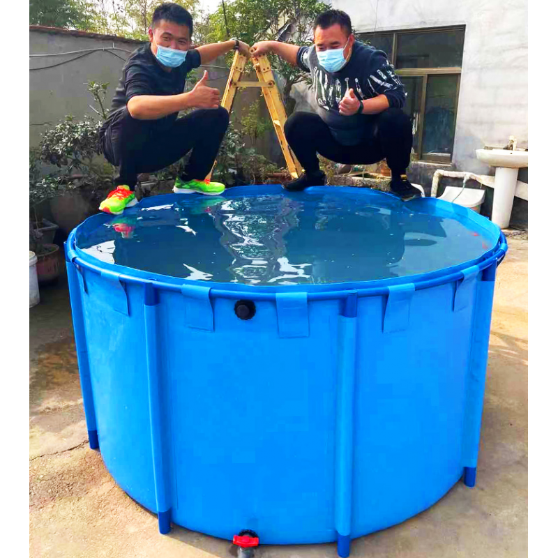 晗畅养鱼箱帆布帆布鱼池圆形折叠暂养池锦鲤水箱大型养殖水池家用塑料