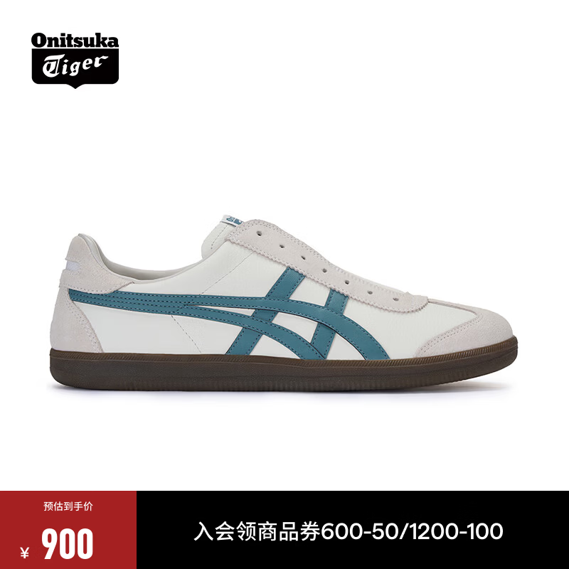 Onitsuka Tiger鬼塚虎德训懒人鞋男女 懒人运动休闲鞋 TOKUTEN SLIP-ON 1183C290 白色/绿色 37