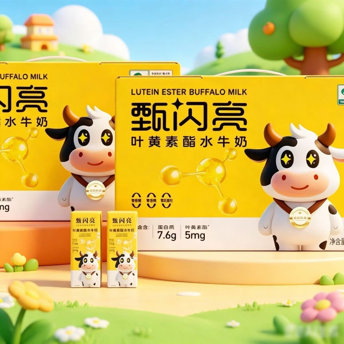 甄闪亮叶黄素酯护眼高钙水牛奶甄闪亮水牛奶 叶黄素酯儿童营养奶