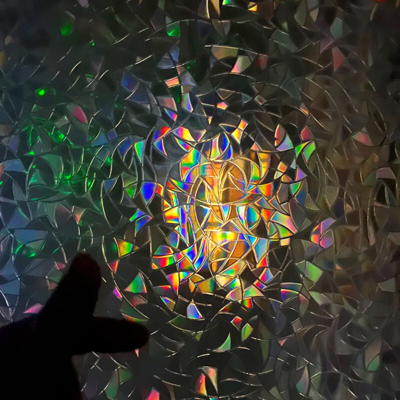 金格羽3d彩虹玻璃贴 3d炫彩七彩静电无胶透光半透明玻璃贴膜阳台窗户