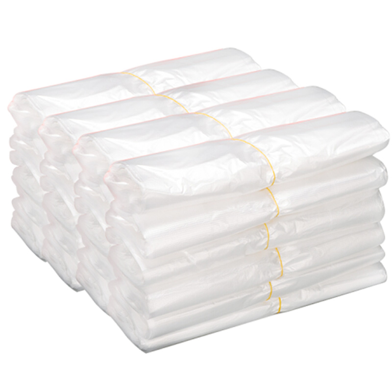 天平朝晖 背心塑料袋透明购物袋100只（34x52cm折边6.5cm）超市食品打包袋