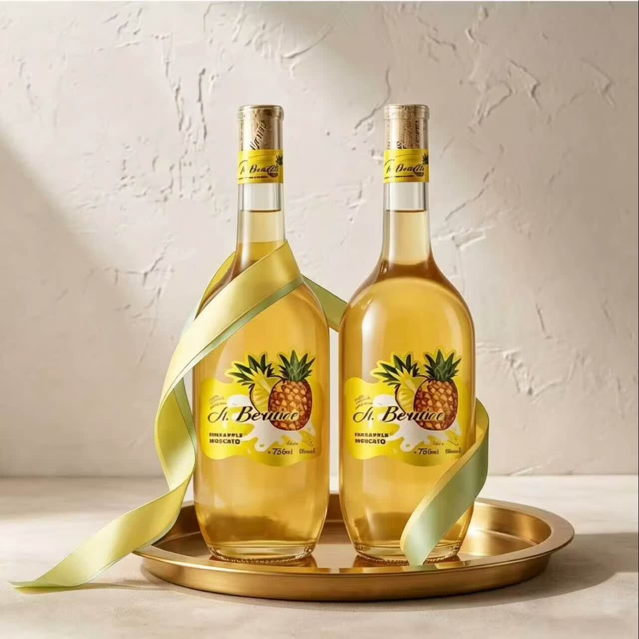圣柏尼莎菠萝水果酒凤梨味莫斯卡托白甜葡萄酒低度微醺助眠8度750ml果酒 凤梨果酒六瓶装【750ml*6】