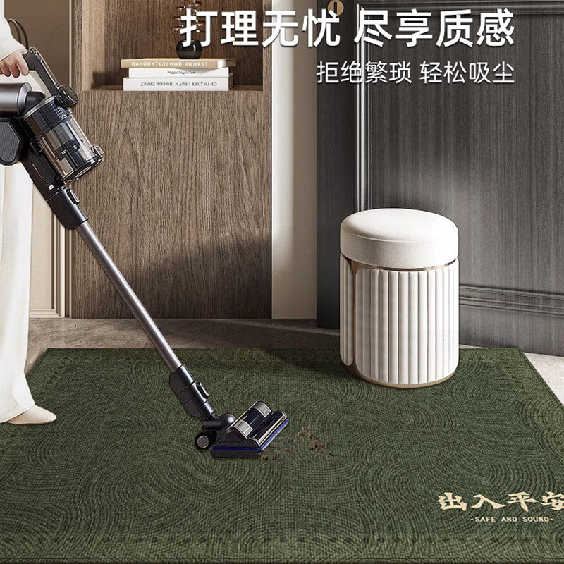 KAYE入户地垫绿色进门玄关脚垫出入平安门垫家用防滑门前地毯免洗垫子 QR-K君墨-01 60X90cm