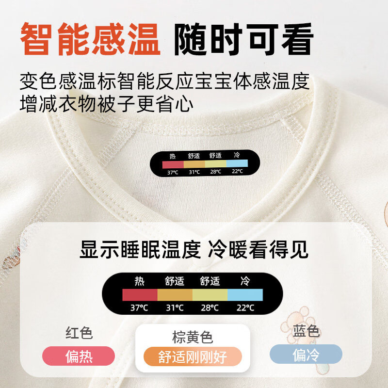 wua·wua【孕妈有礼】哇哇新生婴儿衣服春秋纯棉初生满月宝宝连体衣和尚服 3件装 待产组合A 【感温标升级款】 59 cm 【1-3月体重8-12斤】