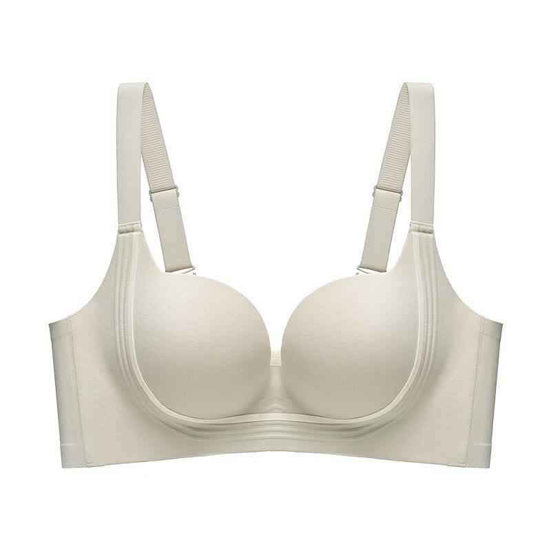 OEING内衣女大胸显小无痕夏季薄杯聚拢收副乳防下垂大码提拉无钢圈文胸 肤色-单件内衣 95B 42C
