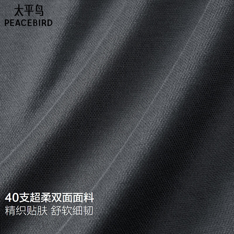 太平鸟男装T恤2026夏季新款圆领通勤短袖T恤合集N 页岩灰印绣短袖BACNG223V L