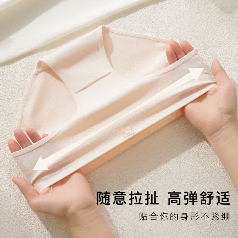啄木鸟(TUCANO)婴儿棉芭蕾风女士纯棉三角裤 肤色+粉色+浅绿+紫色 4条 M 【80-100斤】