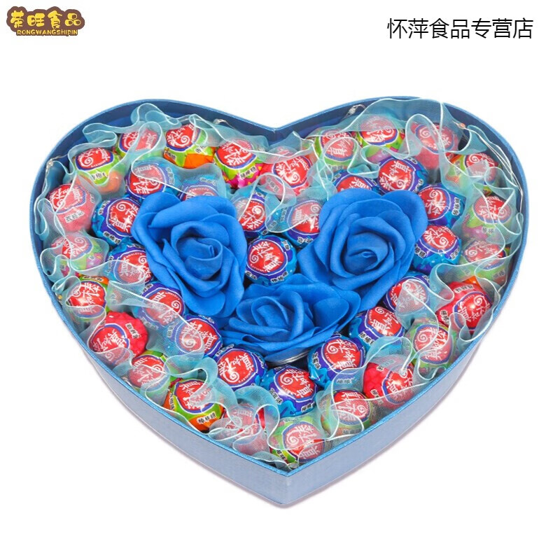 真知棒棒棒糖礼盒装花束糖果休闲生日儿童七夕节礼品草莓味时光 40颗