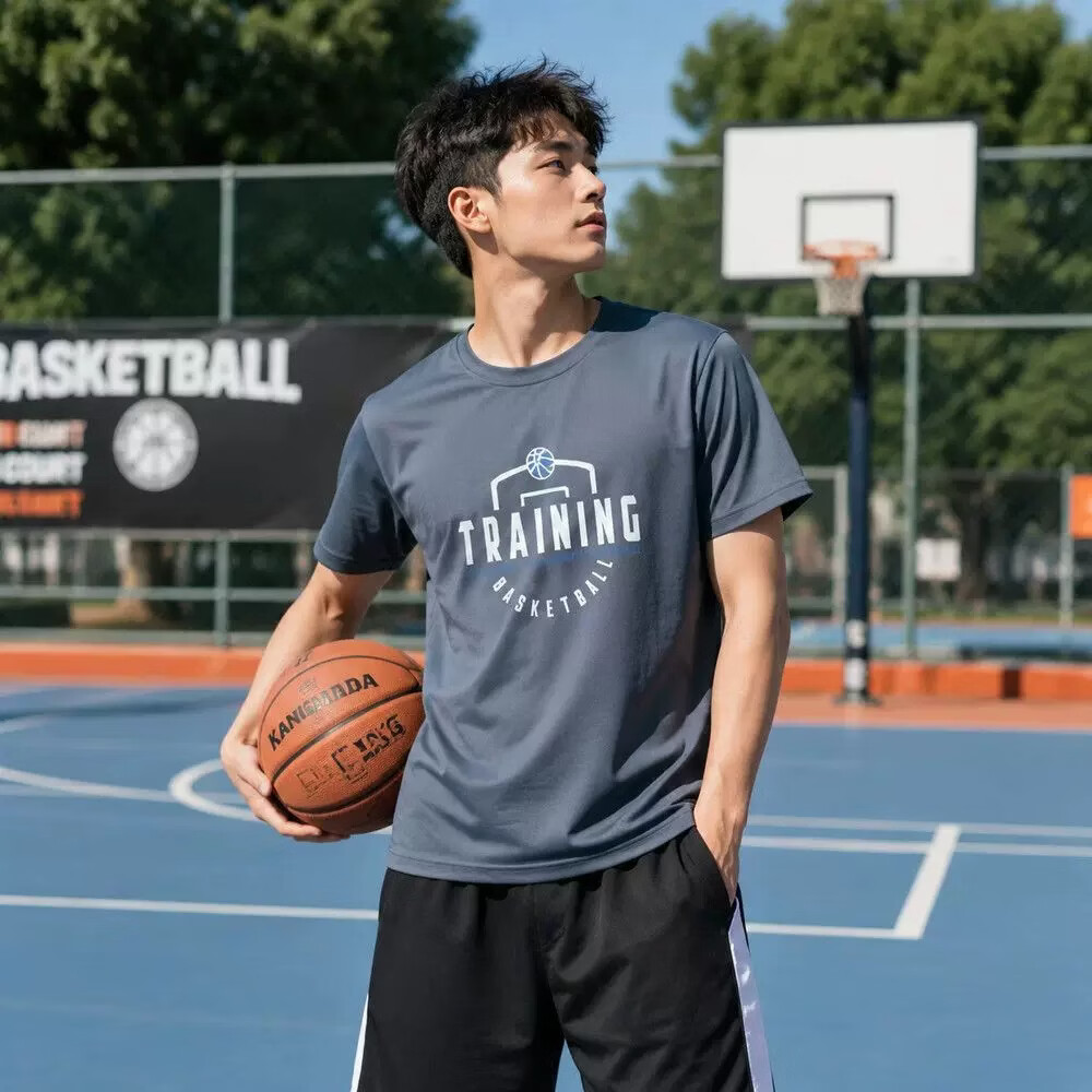 赢虎(YINGHU)运动短袖男款夏T恤跑步速干衣户外篮球宽松休闲薄款透气上衣 灰 XL