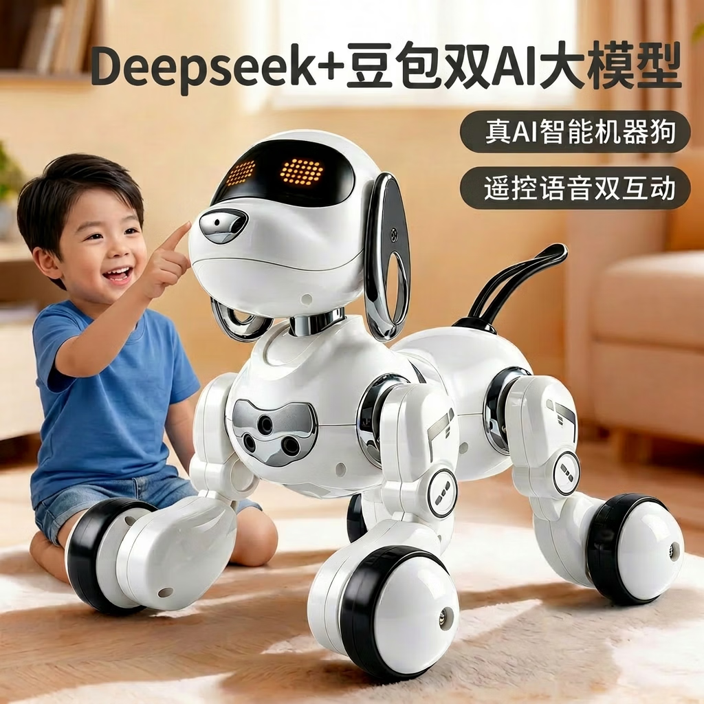 酷火智能机器狗1周岁宝宝生日礼物儿童玩具1-3岁幼儿小孩玩具男孩礼物 AI旗舰款【豆包+deepseek】聊天+学习辅导+早教百科 2026新款机械狗机器人男女宝宝