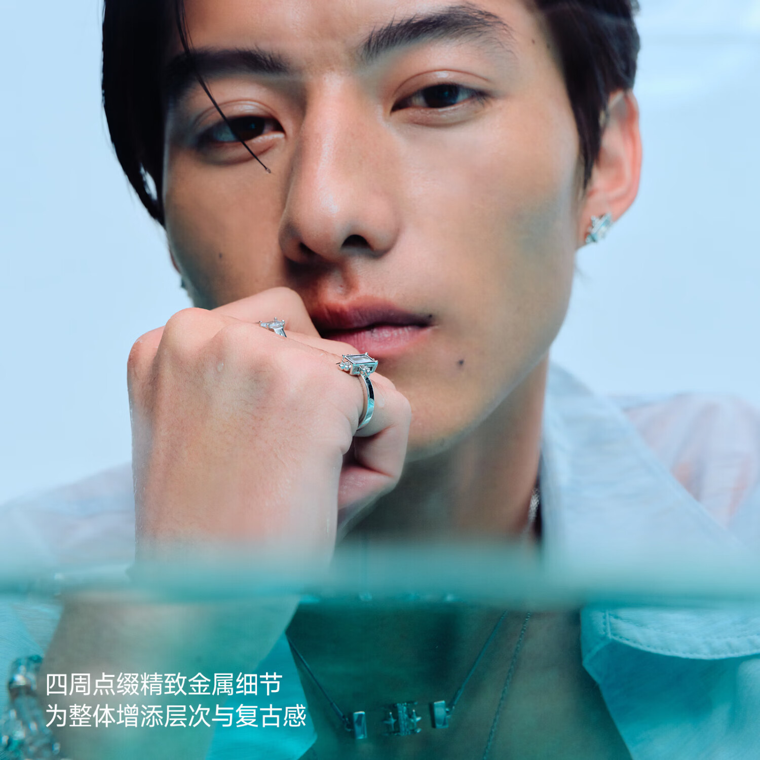 BABAMA TIDE新款冰花戒指男轻奢时尚开口对戒情侣求婚戒指七夕送女友生日礼物 冰花戒指 18#