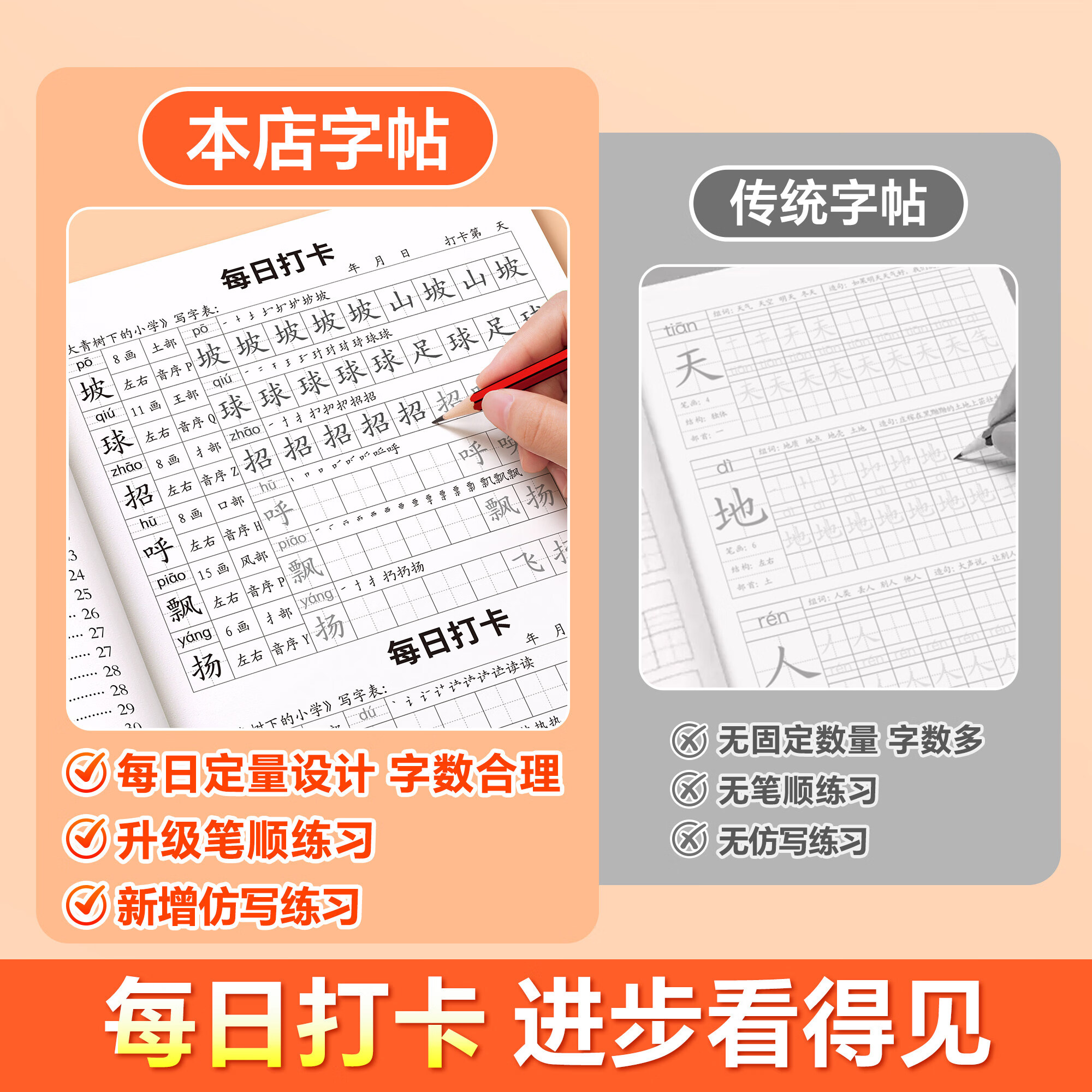 金枝叶三年级上下册练字帖人教版语文同步生字字帖每日一练小学生专用打卡练字本识写字表笔画笔顺描红本 三年级上册【送组词】含一二类字