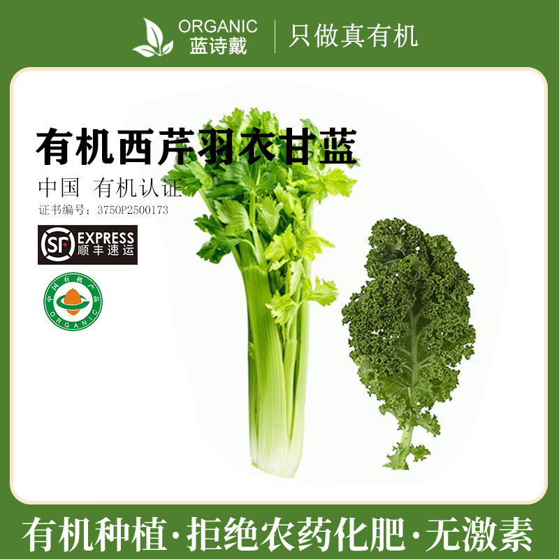 LANSTYLE有机西芹羽衣甘蓝4斤混装低卡榨汁沙拉菜现采现发顺丰发货