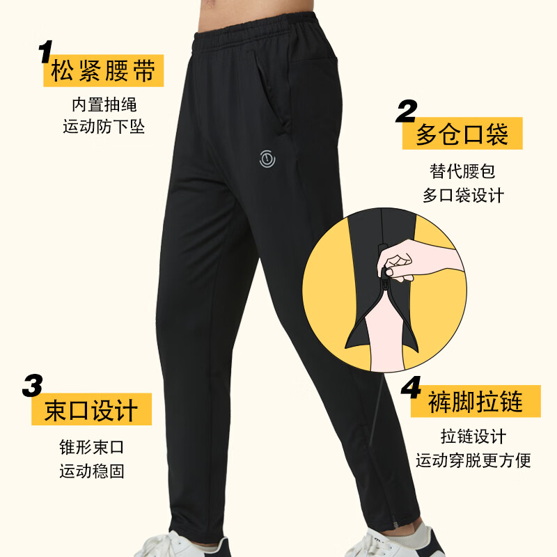 画跑吸湿速干透气训练卫裤运动训练长裤男女越野跑裤子休闲裤商务通勤 男款深空蓝 L