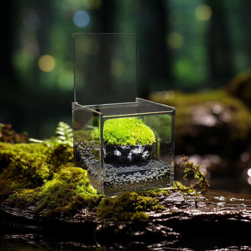 封茗苔藓微景观生态瓶办公室桌面绿植盆栽创意造景螃蟹缸室内观赏摆件 蟹蟹森林（螃蟹缸）送3只蟹