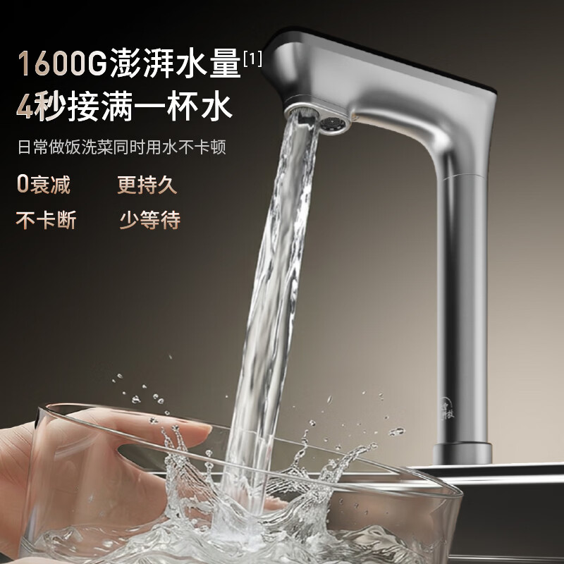九阳(Joyoung)净水器2026年新款天净1600G纳米气泡洗果蔬去农残大流速一体机RO反渗透UV杀菌厨下饮水机 RP1616 【6年长效滤芯】1600G 纳米气泡洗