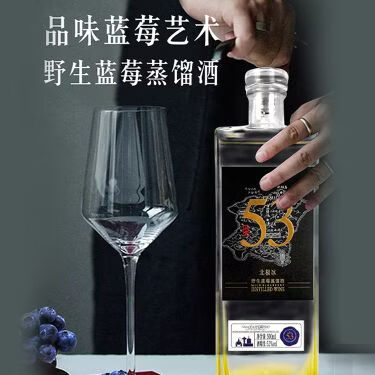北极冰 野生蓝莓蒸馏酒53° 500ml/瓶 500mL1瓶