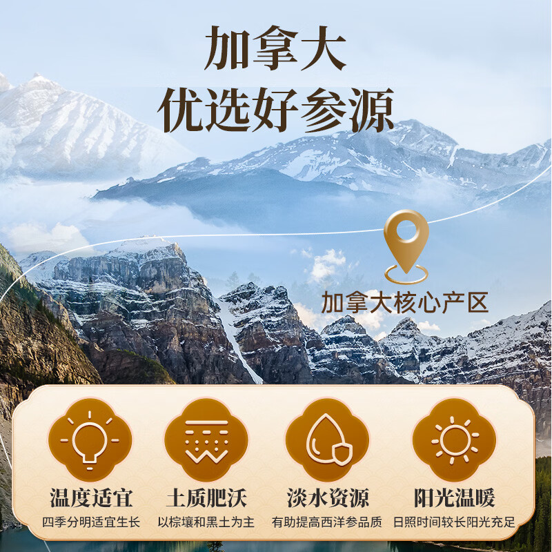 雷允上【官方正品】 加拿大西洋参花旗参粉补品人参皂苷国庆节礼物 【滋补礼盒】 60g*2罐 (1.2-1.6cm)
