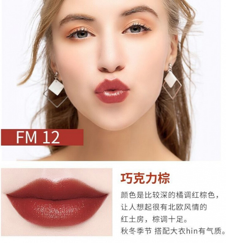 口红不掉色防水哑光不沾杯保湿滋润唇膏学生可爱 12#巧克力棕