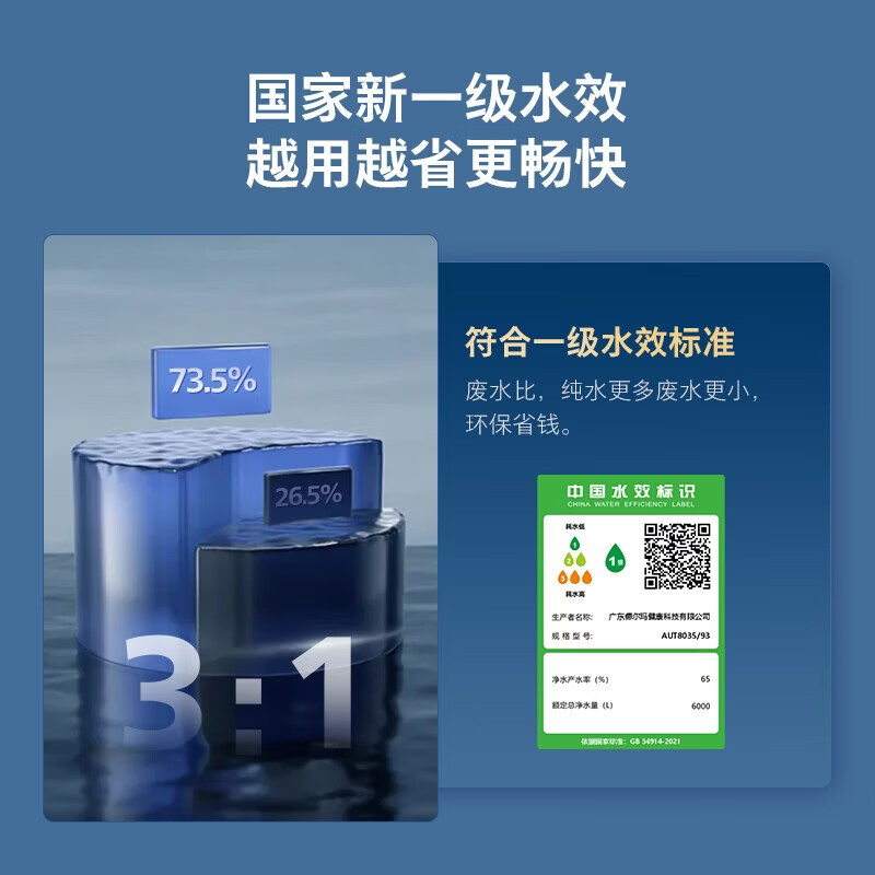 飞利浦（PHILIPS）厨下净水器U24lite家用厨下式净水器 等效1200G通量 3.0L/min流速 长效RO反渗透净矿一体机AUT8035 [前置管线机套装三件套]AUT8035+AWP1880+ADD4826
