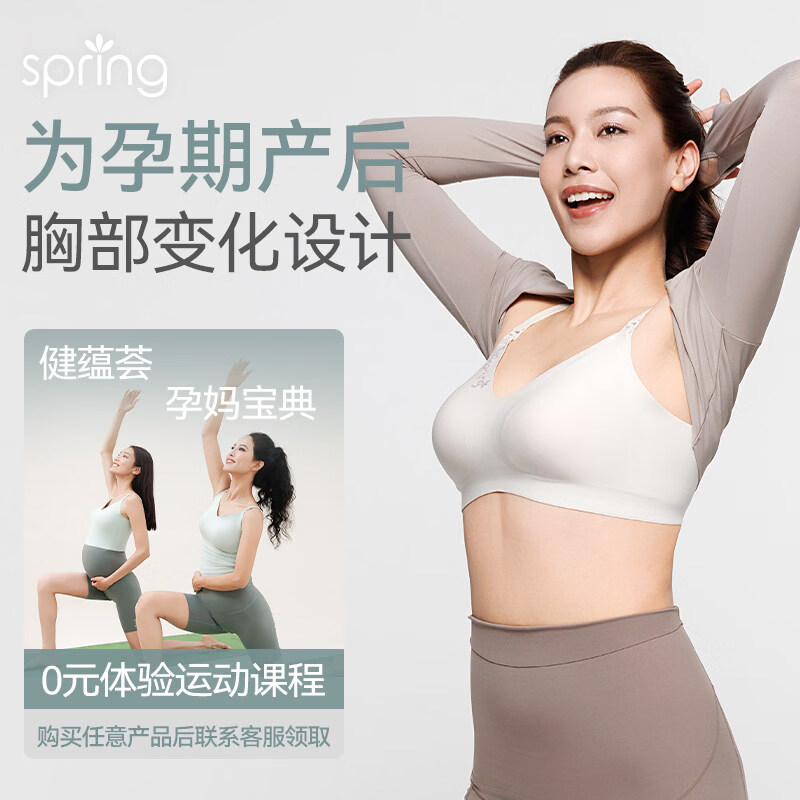 Spring Maternity喜临哺乳文胸孕妇哺乳内衣产后喂奶防下垂时尚聚拢不勒胸无痕抑菌 浪漫紫哺乳文胸(不含内裤) S-M-L