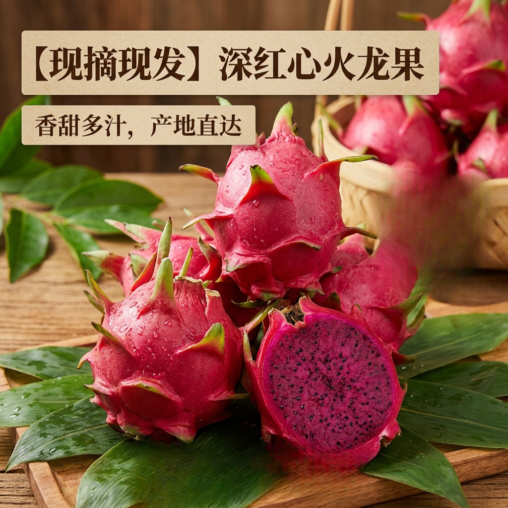 广西红心火龙果 精品礼盒装 新鲜纯甜   坏果包赔 带箱10斤装，9-12颗，大果（单果重量6-8两）