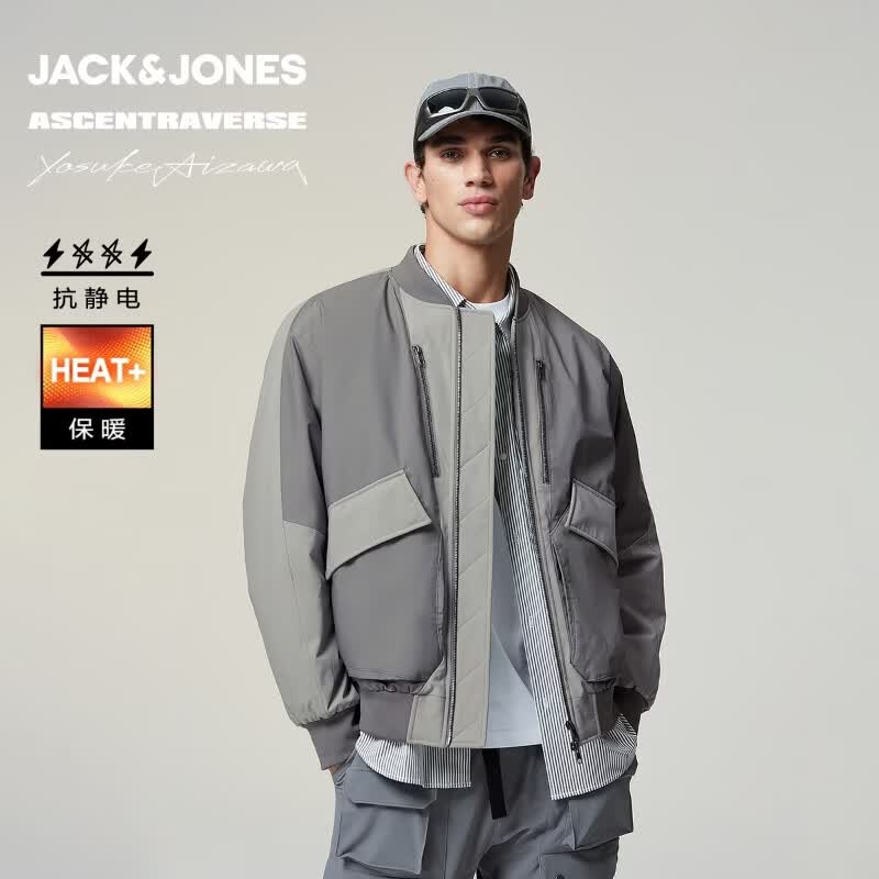 杰克·琼斯(JACK&JONES)男士保暖外套厚款夹克合集 225409014阴影灰 S (170)