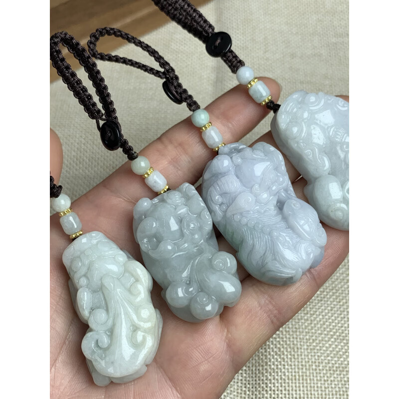 石俞记天然A货翡翠貔貅钥匙扣手工编织绳男女同款 YSK005 钥匙扣