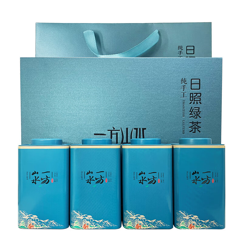 日照绿茶百满有机绿茶浓香型板栗香一级200g2024年山水礼盒装山东特产