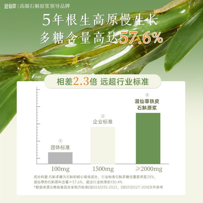 滋仙草铁皮石斛原浆云南5年仿野生枫斗萃取饮品送礼盒滋补养生营养补品 2袋