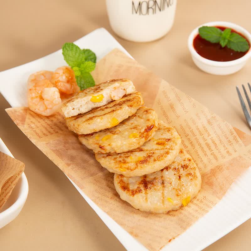 正大鸡排 水煎鸡排   速食方便 烧烤食材 双蛋白鸡肉鲜虾饼240g*5袋