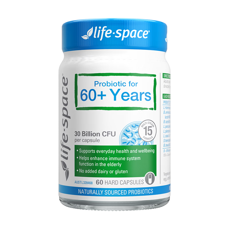 Life Space益倍适成人中老年益生菌胶囊300亿活菌60粒/瓶澳洲进口【常青瓶】