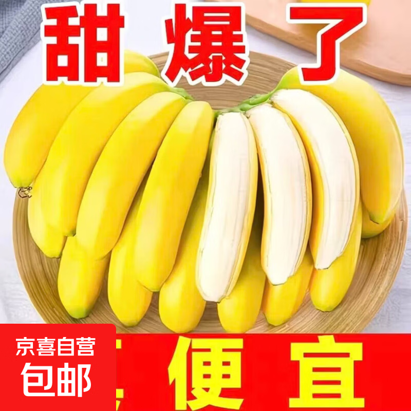 京喜加正宗高山广西青皮应季香蕉甜蕉当季新鲜水果自然孕妇 带箱8斤(净重7.4斤)