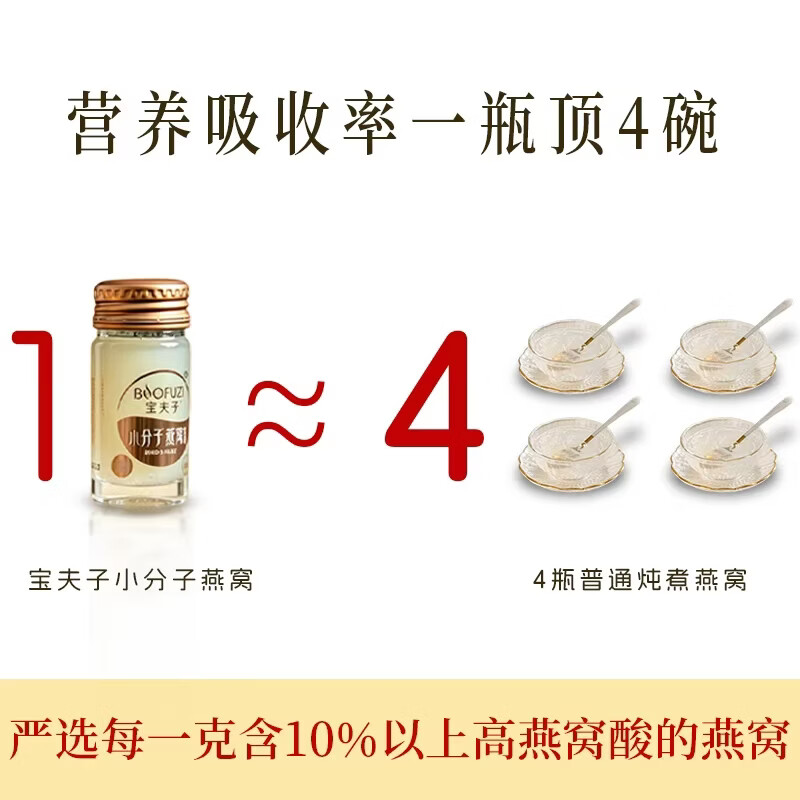宝夫子(2瓶装)宝夫子小分子燕窝无糖款/至尊礼盒/45g/瓶*2