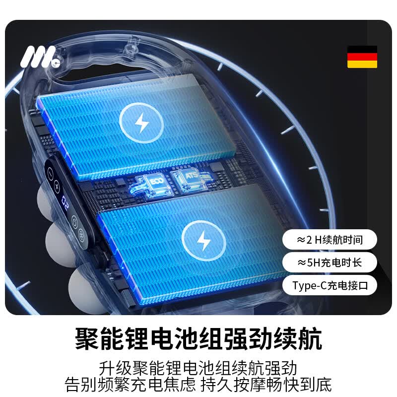 MOLICOX德国品牌丨肩颈按摩仪筋膜枪多功能背部腰部颈椎全自动全身深层肌肉电动按摩器生日送礼物男女生 标准常规版丨8驱4连杆40KG深层推力丨静音长续航 2026新款全球同步发售丨海外多国博主测评丨超质感