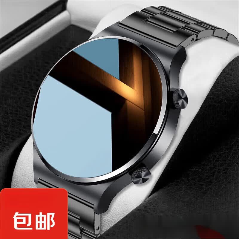 华为手机适用2026新款GT智能手表高精准测血压心率血氧手表移动电源 46mm+黑色硅胶表带