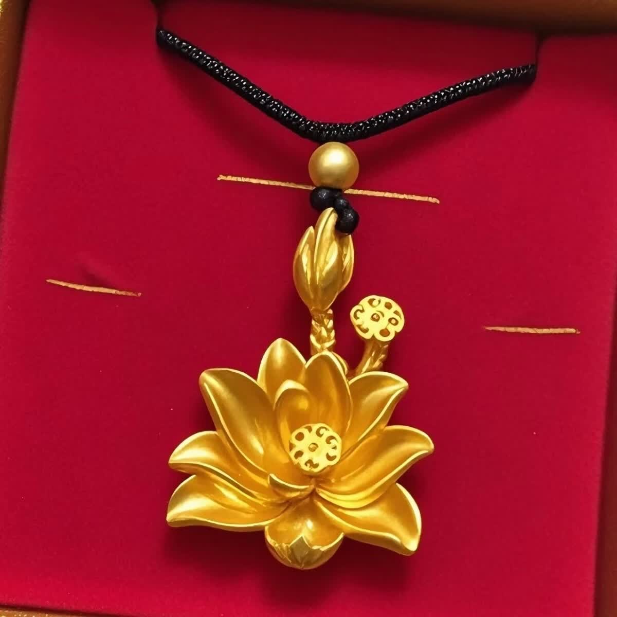 【精品礼选】轻奢荷花项链简约百搭吊坠送妈妈送老婆礼物 精美荷花吊坠项链【送精美礼盒】