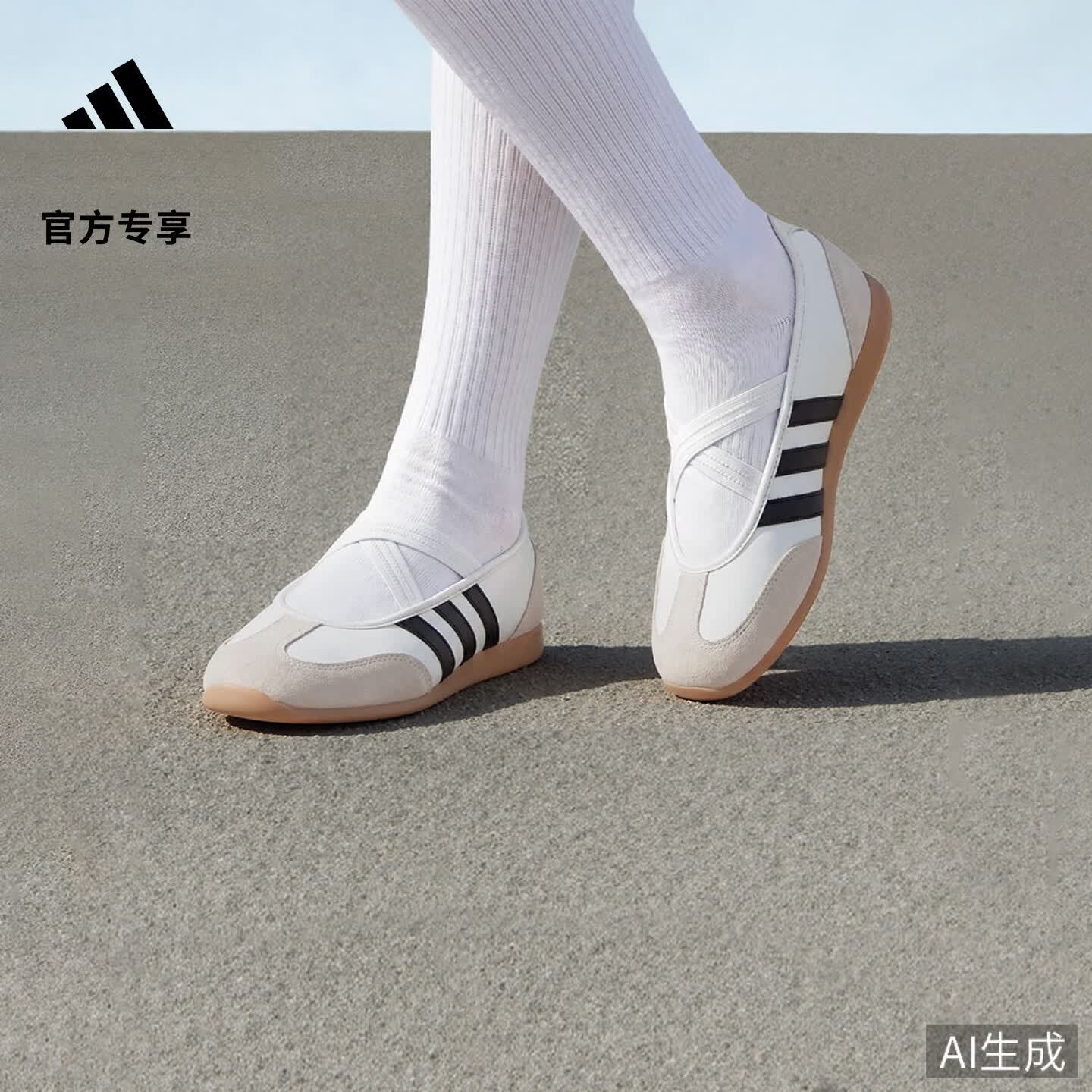 adidas BARREDA MARY JANE玛丽珍芭蕾风薄底鞋T头鞋女阿迪达斯   亮白/黑色/树脂黄   37