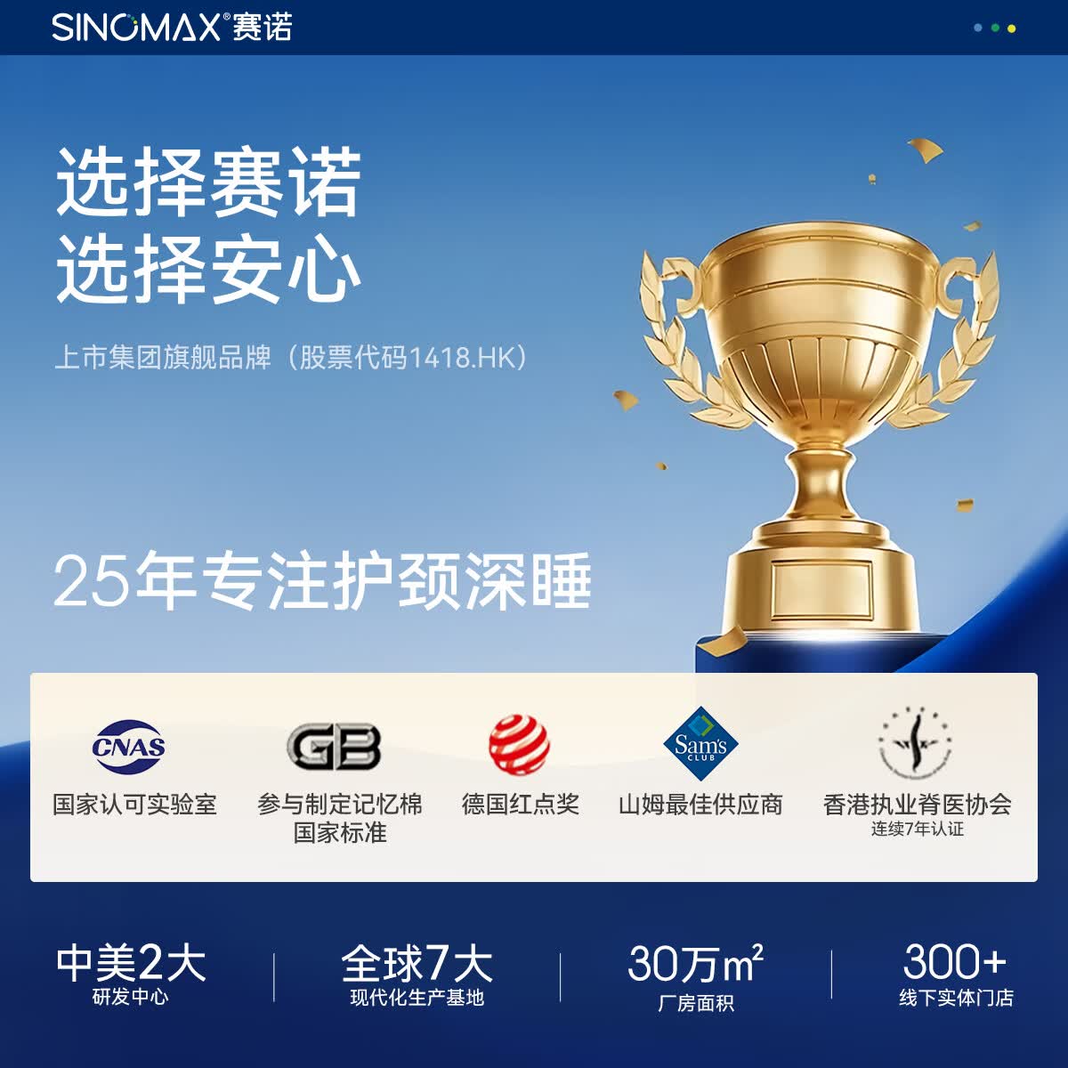 赛诺(SINOMAX)4D护颈枕第3代升级款深睡眠慢回弹记忆枕双层可调节枕芯 低枕小号(170以下选)双枕套 单只