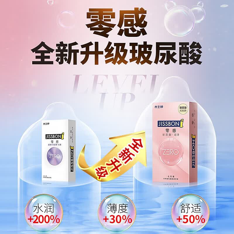 杰士邦零感超薄玻尿酸避孕套超薄001裸感安全套男女用润新款计生情趣 【超薄玻尿酸】超薄玻尿酸6+超薄18