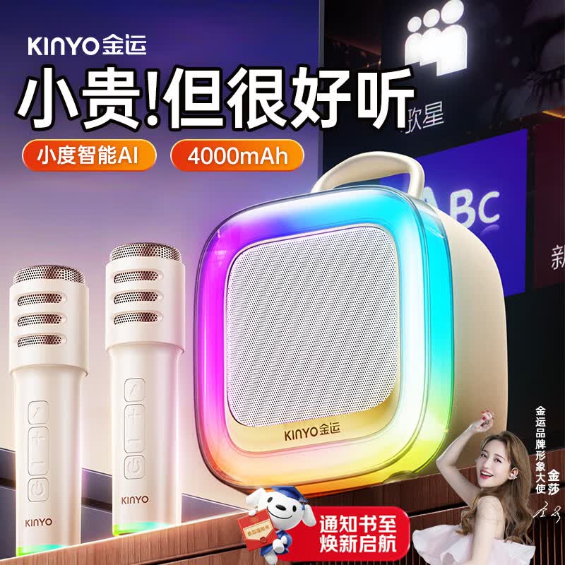 金运（KINYO）【行业第一】K歌一体机2026新款家庭KTV套装唱歌麦克风音响卡拉OK带话筒家用户外音箱毕业礼物K88