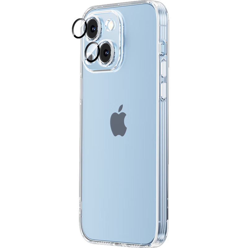 品胜 苹果14手机壳 iphone14手机壳超薄防摔保护套镜头全包一体保护镜头软壳  透明100035024475