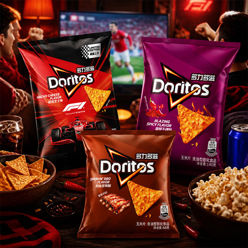 多力多滋（Doritos）68克*3袋玉米片劲浓芝士味爆香热辣味多种口味零食 随机口味3袋装