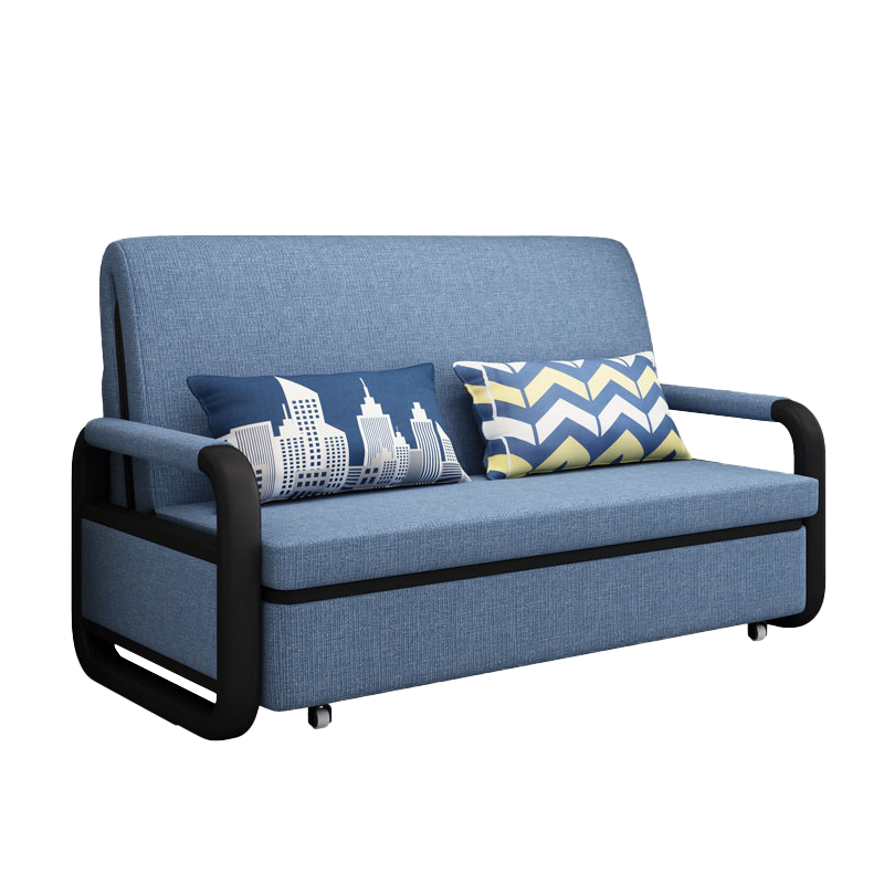 顾格 沙发床 可折叠沙发床客厅多功能两用伸缩沙发 单人双人小户型铁架棉麻布艺沙发 j66-158带储物箱