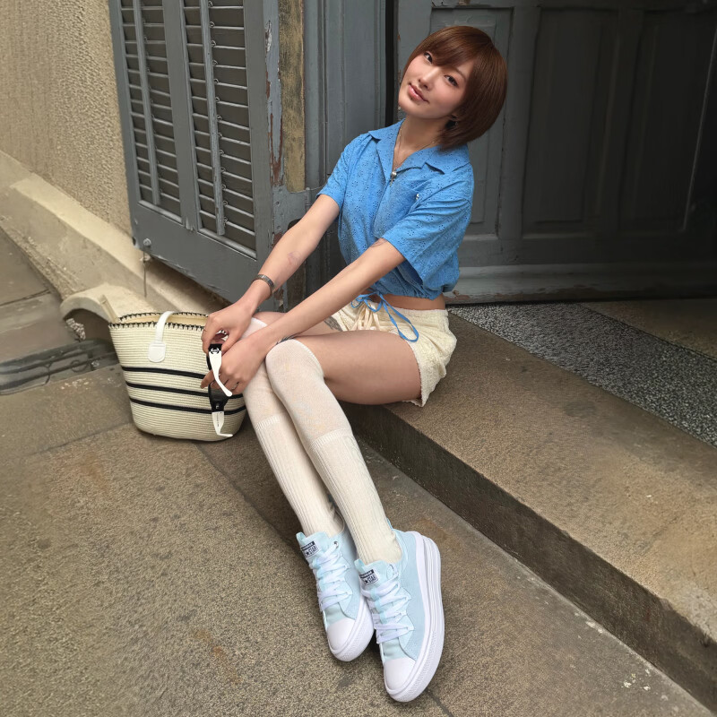 匡威(Converse)AllStarMoveSE秋季新品云朵厚底鞋2代云雾粉A25040C 晴空蓝 37