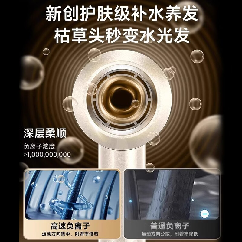 戴森德乐家用宿舍静音负离子大功率不伤发恒温护发速干电吹风筒发廊礼物 爱马橙|水光离子|智能控温不伤发 顶配1.8米线-五风嘴